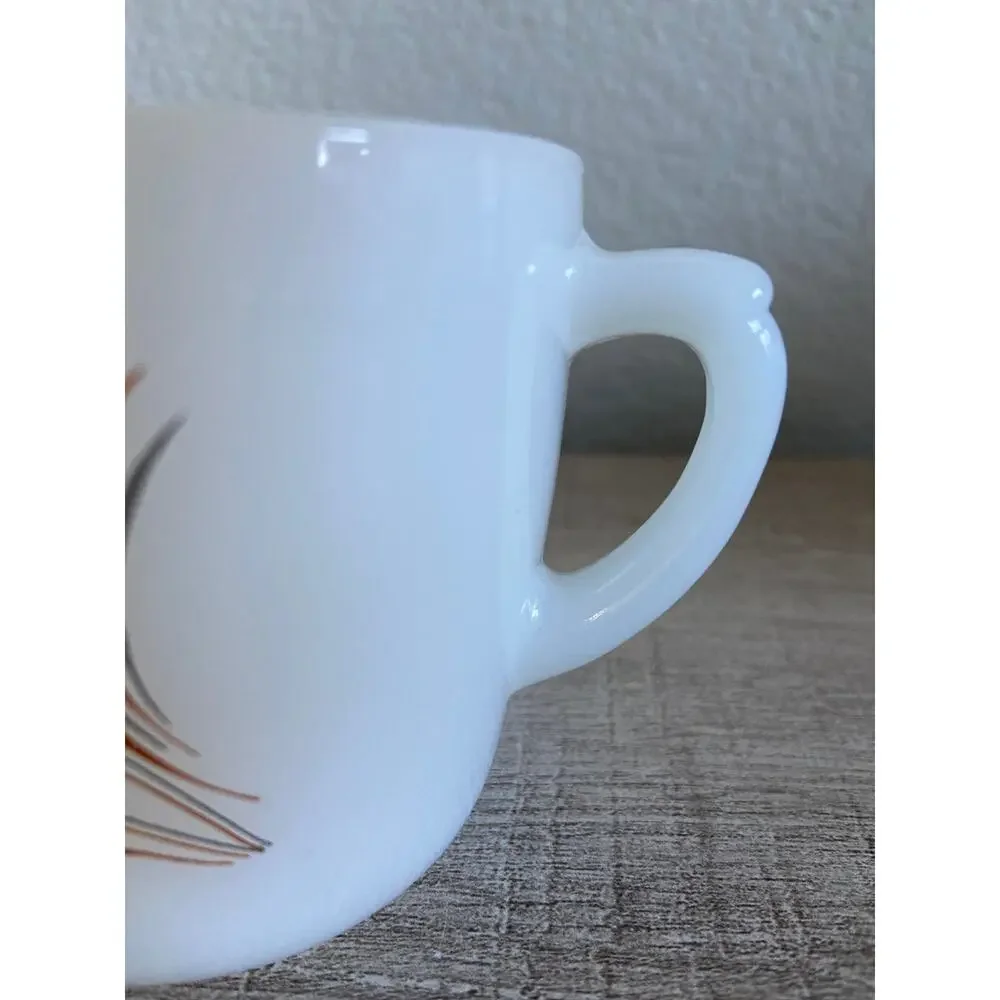 Vintage Fire King Milk Glass Wheat Pattern Sugar Bowl Double Handled